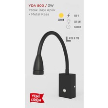 Ycl Yatak Başı Aplik Metal Kasa Günışığı YDA-800