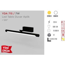 Ycl LED Tablo Aplik Beyaz Işık Siyah Kasa YDA-715