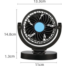 Oto Aksesuarcım Araç Içi Torpido Üstü Fanlı Oto Vantilatör 360° Dönerli 12V