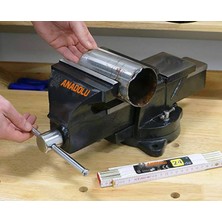 Anadolu Strong Büyük Boy 200MM 8" 360" Dönerli Taban Dövme Çelik Sabit Tezgah Masa Mengenesi