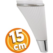 Iron Lüks Mobilya Kanepe Sehpa Tv Ünitesi Koltuk Ayağı 15 cm Beyaz Krom Baza Ayakları