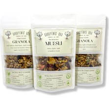 Guruyemiş Box Granola  Müsli  Kuru Meyveli 3 x 100 gr Kahvaltılık Gevrek Seti Sağlıklı Kahvaltı Beslenme Bol Lif Protein Kaynağı Vegan