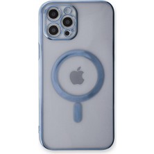 Dijimedia iPhone 12 Pro Kılıf Magneticsafe Lazer Silikon - Sierra Blue