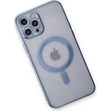 Dijimedia iPhone 12 Pro Kılıf Magneticsafe Lazer Silikon - Sierra Blue