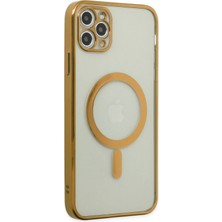 Dijimedia iPhone 11 Pro Kılıf Magneticsafe Lazer Silikon - Gold