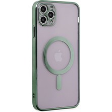 Dijimedia iPhone 11 Pro Max Kılıf Magneticsafe Lazer Silikon - Haki Yeşil