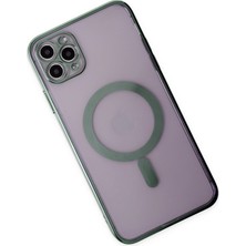 Dijimedia iPhone 11 Pro Max Kılıf Magneticsafe Lazer Silikon - Haki Yeşil