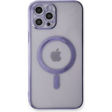 Dijimedia iPhone 12 Pro Kılıf Magneticsafe Lazer Silikon - Mor