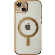 Dijimedia iPhone 14 Kılıf Magneticsafe Lazer Silikon - Gold