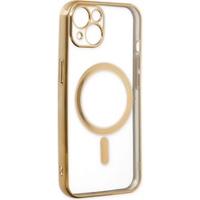 Dijimedia iPhone 14 Kılıf Magneticsafe Lazer Silikon - Gold