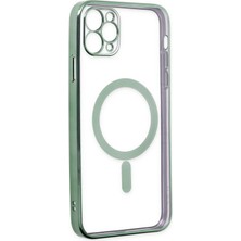 Dijimedia iPhone 11 Pro Max Kılıf Magneticsafe Lazer Silikon - Haki Yeşil