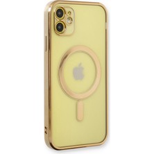 Dijimedia iPhone 12 Kılıf Magneticsafe Lazer Silikon - Gold