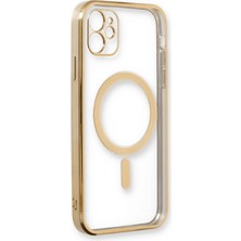 Dijimedia iPhone 12 Kılıf Magneticsafe Lazer Silikon - Gold