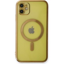 Dijimedia iPhone 12 Kılıf Magneticsafe Lazer Silikon - Gold