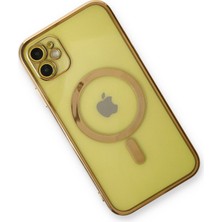 Dijimedia iPhone 12 Kılıf Magneticsafe Lazer Silikon - Gold