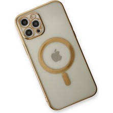 Dijimedia iPhone 12 Pro Kılıf Magneticsafe Lazer Silikon - Gold