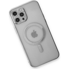 Dijimedia iPhone 12 Pro Kılıf Magneticsafe Lazer Silikon - Gümüş