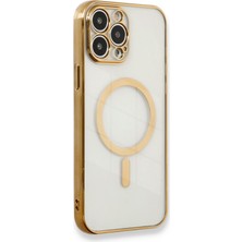 Dijimedia iPhone 13 Pro Kılıf Magneticsafe Lazer Silikon - Gold