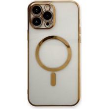 Dijimedia iPhone 13 Pro Kılıf Magneticsafe Lazer Silikon - Gold