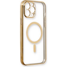 Dijimedia iPhone 13 Pro Kılıf Magneticsafe Lazer Silikon - Gold