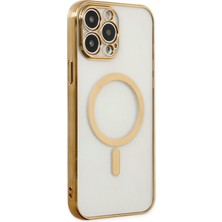 Dijimedia iPhone 14 Pro Max Kılıf Magneticsafe Lazer Silikon - Gold