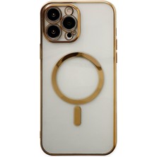 Dijimedia iPhone 14 Pro Max Kılıf Magneticsafe Lazer Silikon - Gold