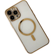 Dijimedia iPhone 14 Pro Max Kılıf Magneticsafe Lazer Silikon - Gold