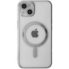 Dijimedia iPhone 14 Kılıf Magneticsafe Lazer Silikon - Gümüş