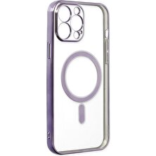 Happycase iPhone 14 Pro Max Kılıf Magneticsafe Lazer Silikon - Mor