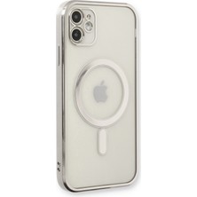 Dijimedia iPhone 11 Kılıf Magneticsafe Lazer Silikon - Gümüş