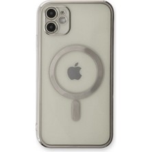 Dijimedia iPhone 11 Kılıf Magneticsafe Lazer Silikon - Gümüş