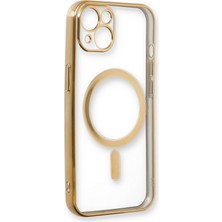 Dijimedia iPhone 13 Kılıf Magneticsafe Lazer Silikon - Gold