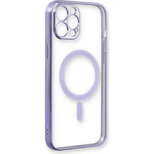 Happycase iPhone 12 Pro Kılıf Magneticsafe Lazer Silikon - Mor