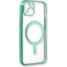 Happycase iPhone 13 Kılıf Magneticsafe Lazer Silikon - Haki Yeşil