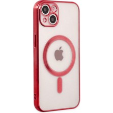 Happycase iPhone 14 Kılıf Magneticsafe Lazer Silikon - Kırmızı