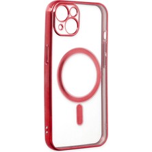 Happycase iPhone 14 Kılıf Magneticsafe Lazer Silikon - Kırmızı