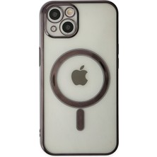 Happycase iPhone 14 Plus Kılıf Magneticsafe Lazer Silikon - Siyah