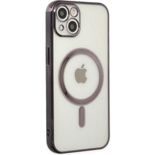 Happycase iPhone 14 Kılıf Magneticsafe Lazer Silikon - Siyah