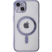 Happycase iPhone 14 Kılıf Magneticsafe Lazer Silikon - Mor