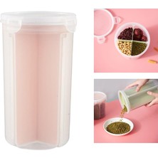 Kesoto Tahıl Depolama Şişesi 4 -Compartment Tahıl Dispenser 360 Döner Kapak Pembe (Yurt Dışından)