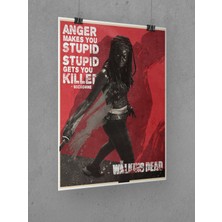 Saturndesign The Walking Dead Poster 45X60CM Michonne Afiş - Kalın Poster Kağıdı Dijital Baskı