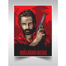 Saturndesign The Walking Dead Poster 45X60CM Rick Grimes Afiş - Kalın Poster Kağıdı Dijital Baskı