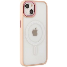 Happycase iPhone 14 Plus Kılıf Room Magneticsafe Silikon - Pudra