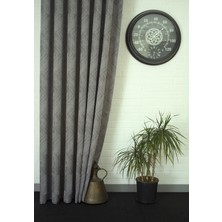 Massarelli Fon Perde Prizma Desen Antrasit 1-2,5 Orta Sık Pile 60X260