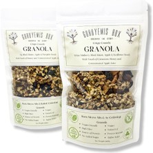 Guruyemiş Box Granola Kuru Meyveli ve Çekirdekli Vegan Şekersiz Protein ve Lif Kaynağı 2 x 100 gr Kahvaltılık Gevrek Seti Sağlıklı Kahvaltı Beslenme Yüksek Lif Protein Kaynağı Vegan Şekersiz