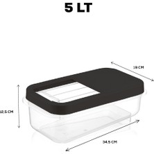 Meleni Home 2'li 5 Lt Kayar Kapaklı Tablet Deterjan Saklama Kutusu - Etiketli Deterjan Saklama Kabı Antrasit