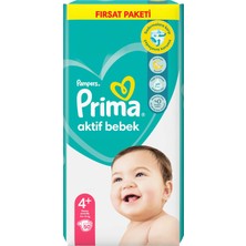 Prima Bebek Bezi Aktif Bebek 4+ Numara 50 Adet Fırsat Paketi