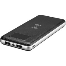 S-Link IP-G10W 10000 mAh LCD Göstergeli Kablosuz Powerbank Siyah Taşınabilir Pil Şarj Cihazı