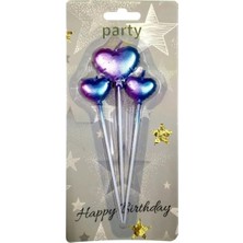 Tinky Winky Pasta Mumu 3'lü Kalp Figürlü Mum