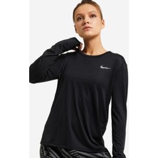 Nike Dri-Fit Pacer Uzun Kollu Siyah Kadın Koşu Üstü